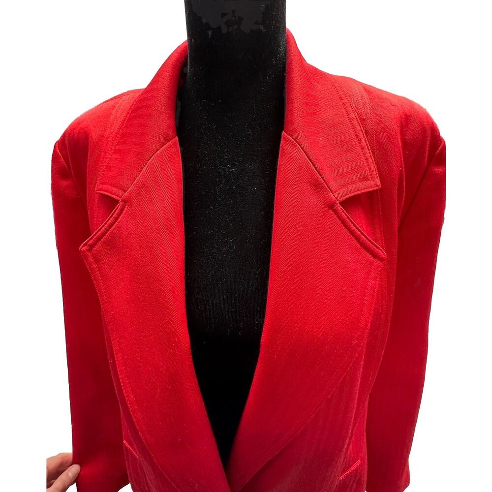 Vintage DaRue California Red Blazer Size Womens 12 Long Sleeves Work - Picture 2 of 11